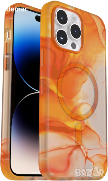  OtterBox Калъф за iPhone 14 Pro Max за MagSafe, удароустойчив, ултратънък, оранжев, снимка 1