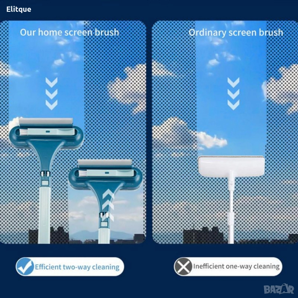 Четка за мокро и сухо почистване на прозорци,стъкла,автомобил,душ,огледало,врата, снимка 1