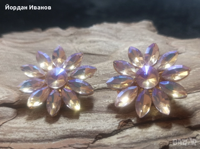 Обеци с кристали , снимка 1
