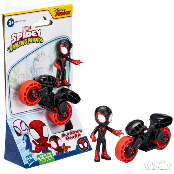 Mини фигура с мотор Spider-Man Spidey Amazing Friends - Miles Morales / Marvel / Hasbro, снимка 1
