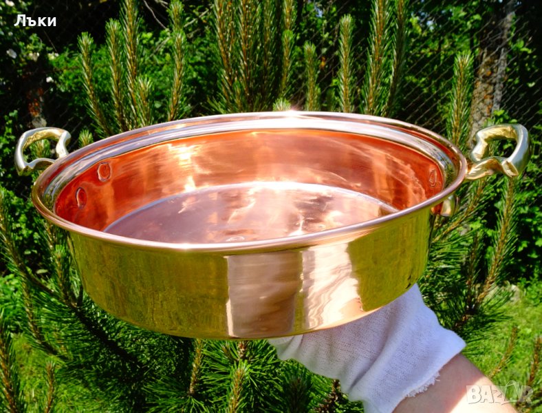 Меден тиган,медна тава,ръчно кована чиста червена мед. , снимка 1