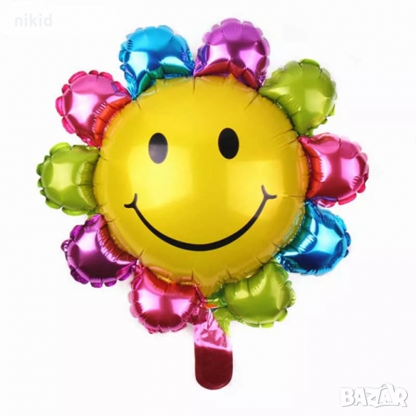 Слънце цвете  фолио фолиев балон хелий и въздух парти рожден ден, снимка 1