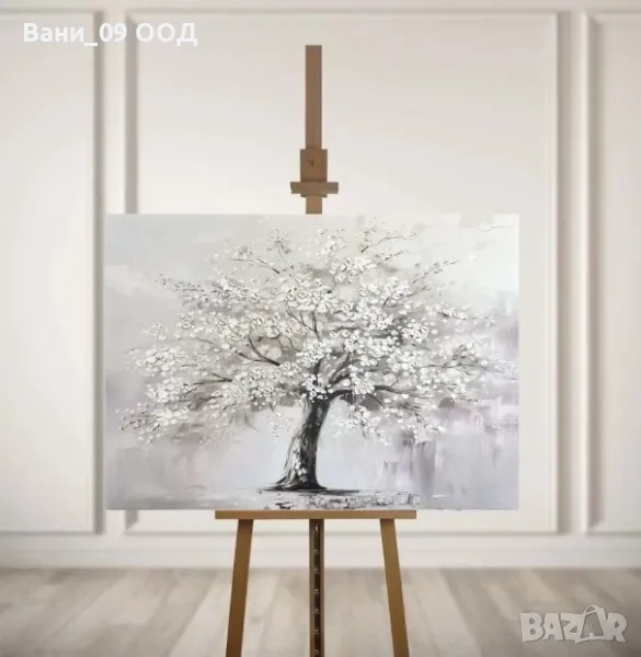 100см! Картина-канава с ръчно рисувани елементи , снимка 1