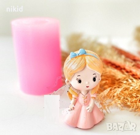 3D Момиче момиченце принцеса кукла силиконов молд форма калъп гипс фондан свещ декор, снимка 1