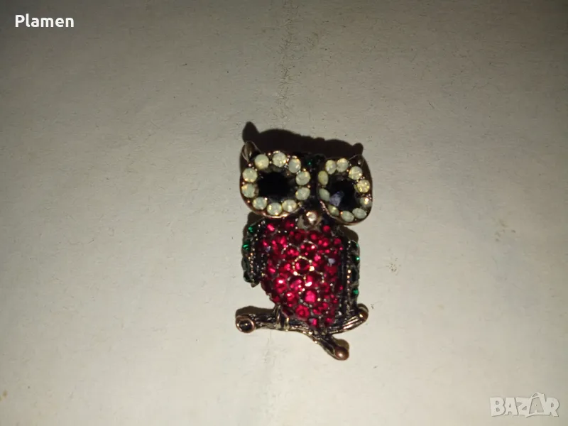 Брошка масова бижутерия Сова, снимка 1