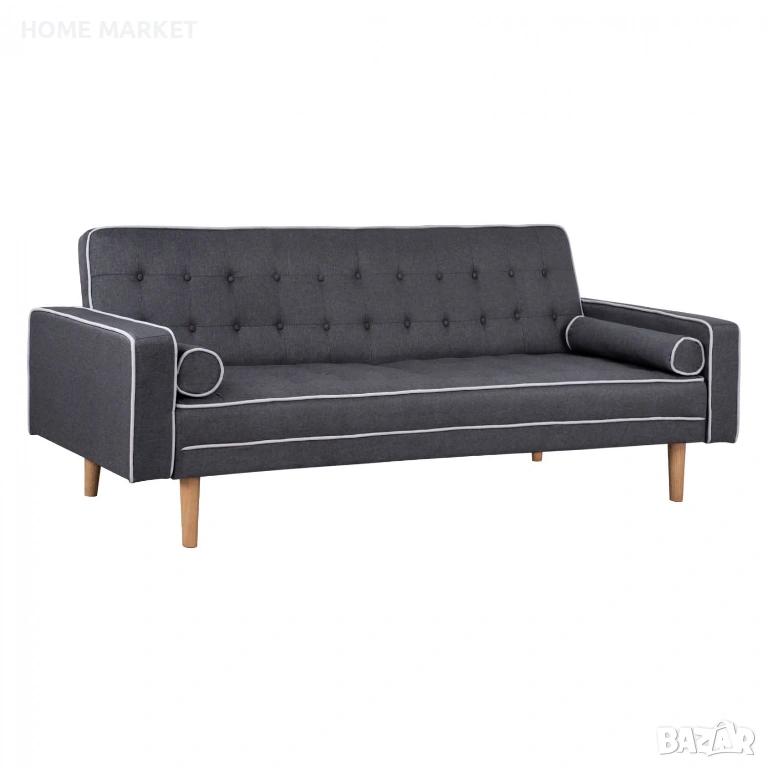 Разтегателен диван Салвадор - сив цвят  Модерен разтегателен диван Салвадор е със сива дамаска , снимка 1