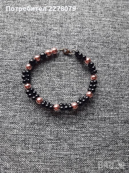 Гривна от оникс и хематит - ръчна изработка, снимка 1