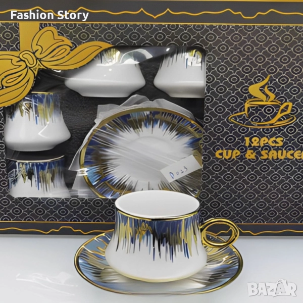Сервиз 12 части за еспресо от порцелан, снимка 1