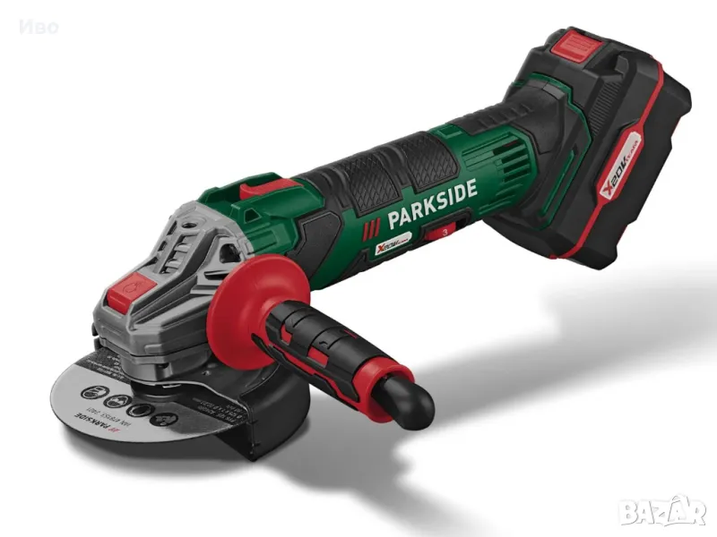 Акумулаторен ъглошлайф Parkside Ф 125 мм. 20V + Батерия 4Ah + Бързо Зарядно 4,5Ah, снимка 1