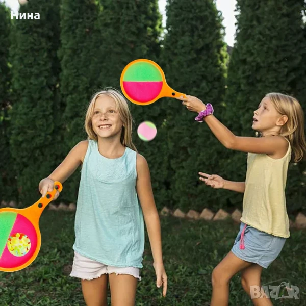 Спортен комплект 2 в 1 ракета с топки за хващане, снимка 1