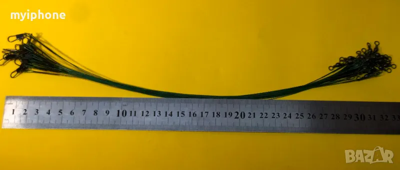 	10 броя/ Метален повод Зелен цвят Дължина 30 см., снимка 1