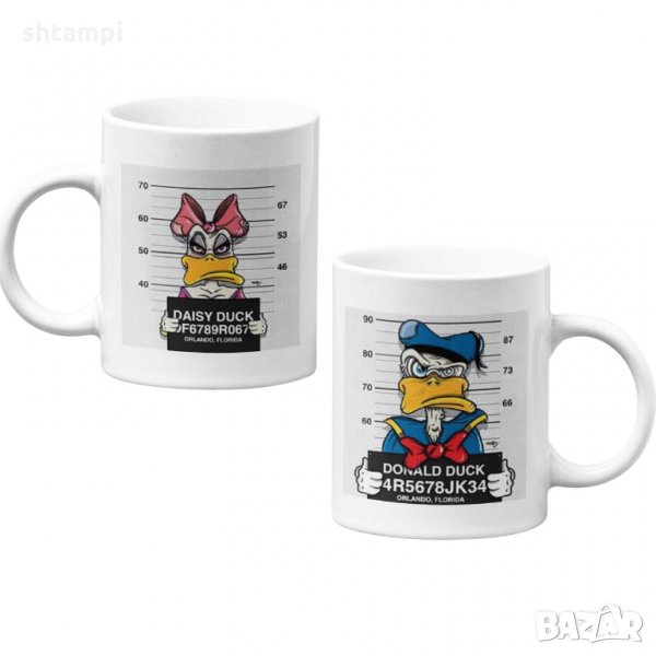 Комплект чаши за влюбени Donald Duck & Daisy Duck Wanted, снимка 1