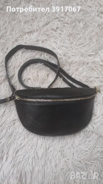 Чанта Vera естествена кожа тип "Банан", снимка 1