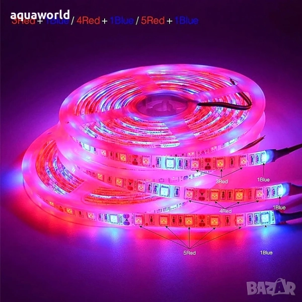 Фито диодна led лента SMD 5050 12V 60led/m, снимка 1