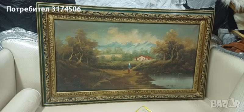 Картина рисувана на платно голяма автограф , снимка 1