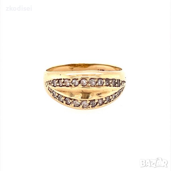 Златен дамски пръстен 4,10гр. размер:54 14кр. проба:585 модел:17266-1, снимка 1