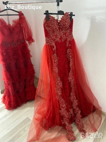 Червена дълга рокля, снимка 1