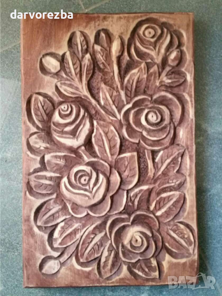 Дърворезба  Рози, снимка 1
