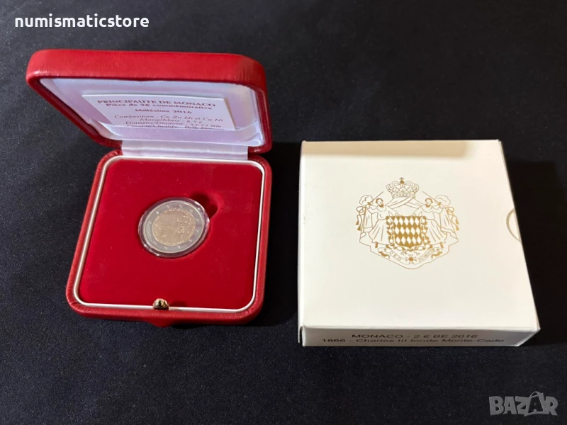 Монако 2016 – 2 евро - 150 години от основаването на Монте Карло PROOF, снимка 1