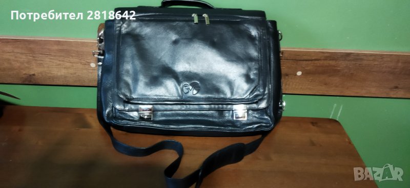 Чанта от естествена кожа за лаптоп - , снимка 1