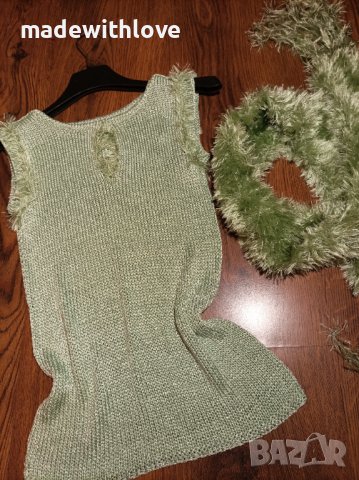 Ръчно плетен пуловер комплект със шал, снимка 2 - Блузи с дълъг ръкав и пуловери - 44475478