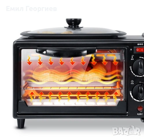 Многофункционална Печка, тостер фурна  и кафемашина – 3в1, снимка 4 - Печки, фурни - 53179217