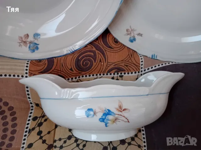 Порцелан Синя роза, снимка 3 - Чинии - 48332749