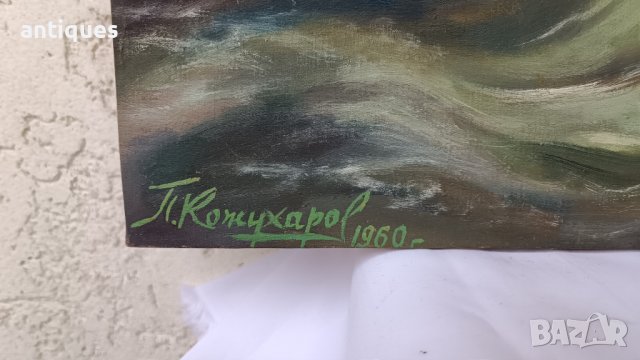 Картина "Буря в морето" - маслени бои на платно - 60/40см, снимка 3 - Антикварни и старинни предмети - 39013213