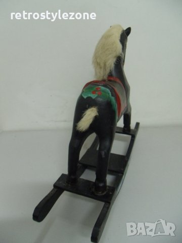 № 6873 стара дървена фигура / играчка - люлеещ кон , снимка 5 - Други ценни предмети - 40271572