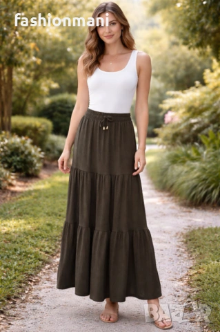 Елегантна пола в тъмно зелено - код 1232