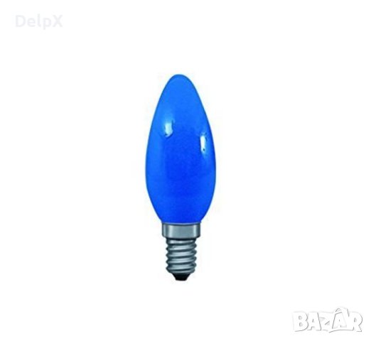 Лампа свещ, синя, цокъл E14, 220V, 40W