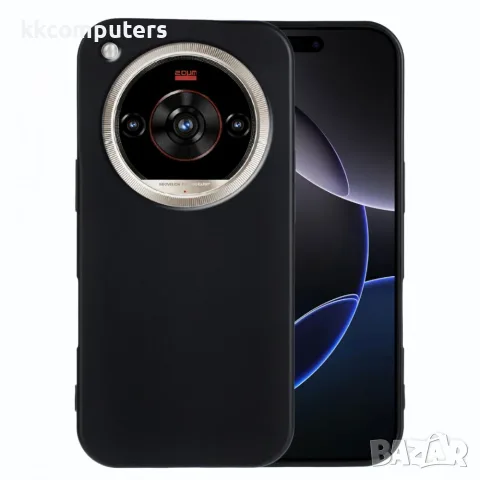 За ZTE nubia Focus 2 Ultra 5G Матов TPU Калъф против Отпечатъци със Скрийн Протектор – Черен