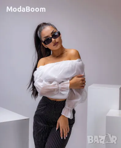 Дамски блузки без рамене | черни и бели , снимка 4 - Блузи с дълъг ръкав и пуловери - 47544137