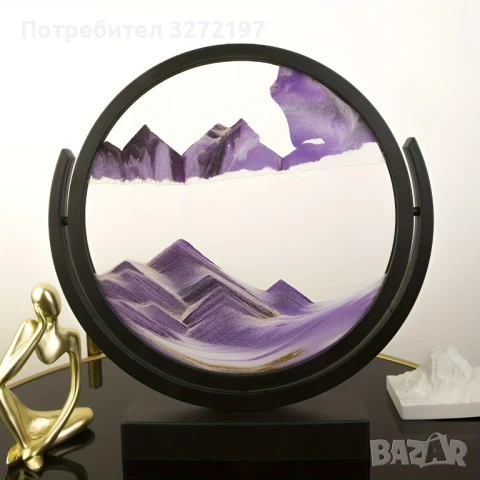 Стъклен пясъчен арт-Свободно стояща динамична 3D картина с движещ се пясък,декорация за дома и офиса, снимка 4 - Декорация за дома - 50504917
