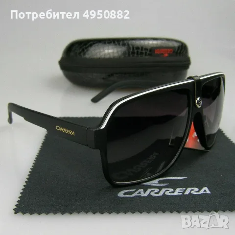 Слънчеви очила Carrera Aviator нови, черни и червени, UV400 защита, снимка 4 - Слънчеви и диоптрични очила - 56162084