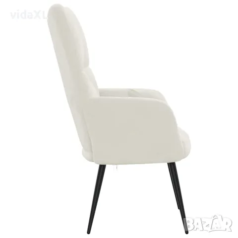 vidaXL Релаксиращ стол, кремавобял, кадифе, снимка 4 - Столове - 56146821