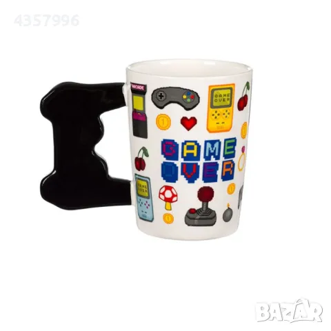  Керамична чаша за чай или кафе, 3D, Джойстик Дръжка, Бял , снимка 2 - Чаши - 48996219