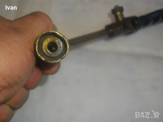 35см ГАЗОВА ГОРЕЛКА СЪС СПУСЪК Старо качество немска ELGA Масивна бакелит бронз, снимка 11 - Други инструменти - 47939396