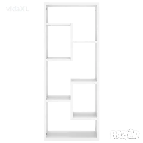 vidaXL Стенен рафт, бял, 36x16x90 см, инженерно дърво, снимка 4 - Етажерки - 56147796
