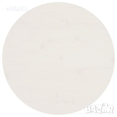 vidaXL Плот за маса, бял, Ø60x2,5 см, бор масив（SKU:813654, снимка 1