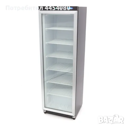 Вертикален фризер със стъклена врата – 349 литра, -18°C до -22°C