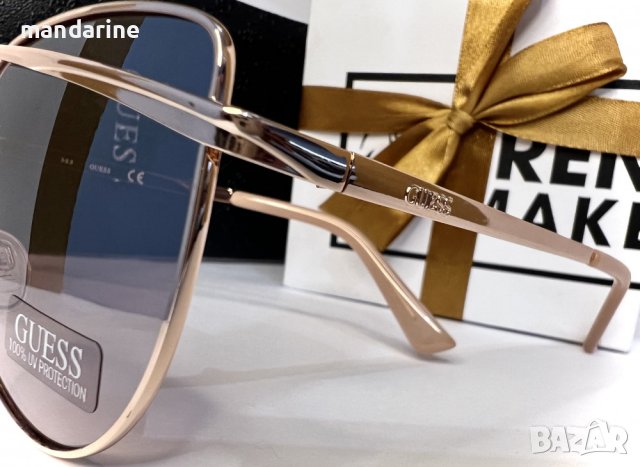 GUESS 🍊 Дамски метални слънчеви очила "GOLD AVIATOR" нови с кутия, снимка 8 - Слънчеви и диоптрични очила - 41291761