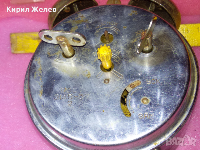 СЕВАНИ Стар РЯДЪК КОЛЕКЦИОНЕРСКИ РУСКИ БУДИЛНИК МЕХАНИЧЕН НАСТОЛЕН ЧАСОВНИК СЕВАНИ СССР 16935, снимка 14 - Антикварни и старинни предмети - 44549398