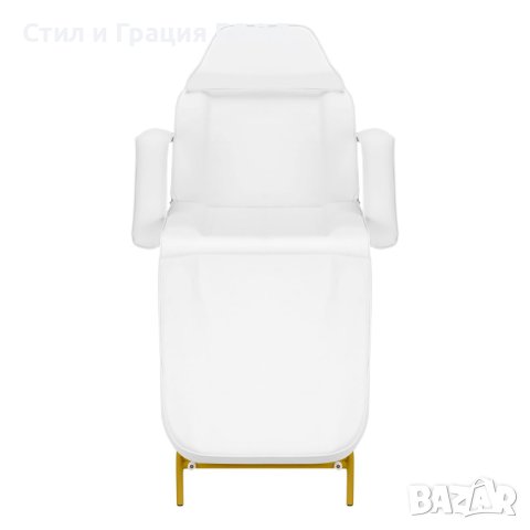 Фиксирана кушетка 557G - бяла/черна със златиста рамка 184 x 60/80 x 76 см, снимка 17 - Кушетки - 41678454