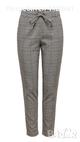 Дамски кариран панталон от марката Only,права кройка с еластична талия, снимка 4 - Рокли - 53346062