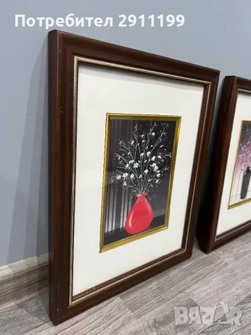 Картина с цветя, комплект от две, снимка 4 - Картини - 49921137