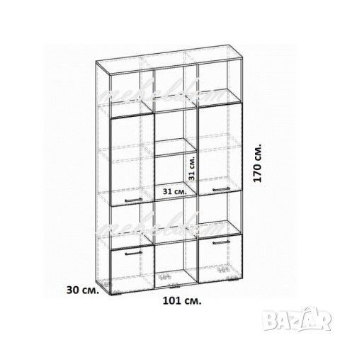 Етажерка,стелаж,библиотека(код-0581), снимка 3 - Етажерки - 40696370
