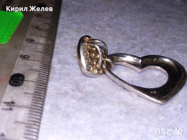 ПРЕКРАСЕН СЪРЦЕВИДЕН ДВОЕН РАЗДВИЖЕН СРЕБЪРЕН АРТ МЕДАЛЬОН СРЕБРО 925 с БЯЛА ПОЗЛАТА и ЦИРКОНИ 38508, снимка 11 - Колиета, медальони, синджири - 41454748