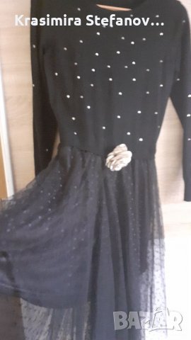 Черна дамска рокля с тюл