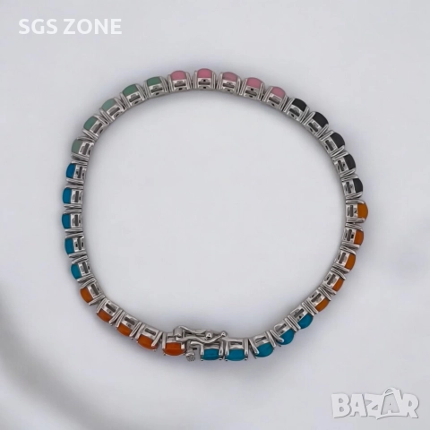 СРЕБЪРНА ГРИВНА С ОПАЛ, снимка 6 - Гривни - 52725496